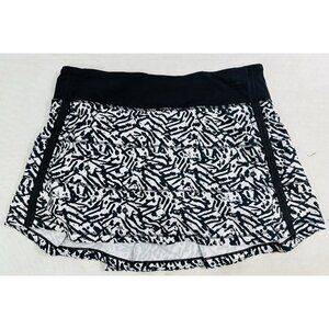 Lululemon Pace Rival Skirt II 4 Way Stretch Brushed Animal Whit Black 6 Reg EUC